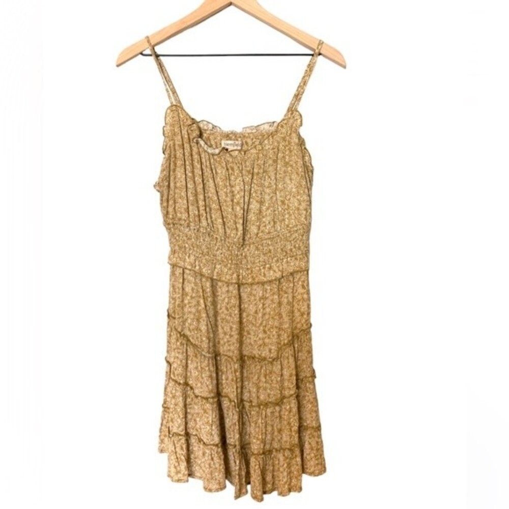 NWT Bloomfield flower cottagecore fairy dainty boho mini dress. Mustard color. S
